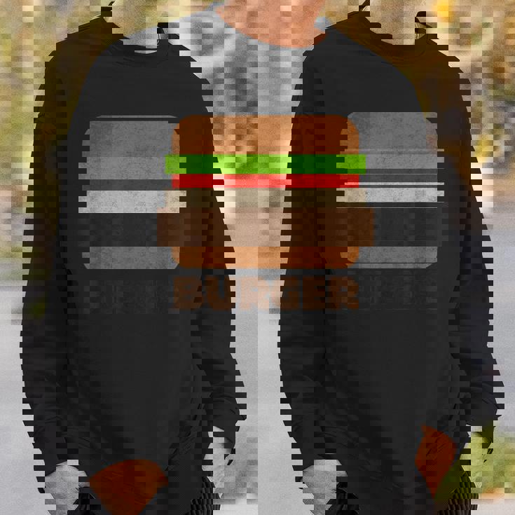 面白いフードハンバーガーのグラフィック。男性と男の子用。 スウェットシャツ 彼への贈り物