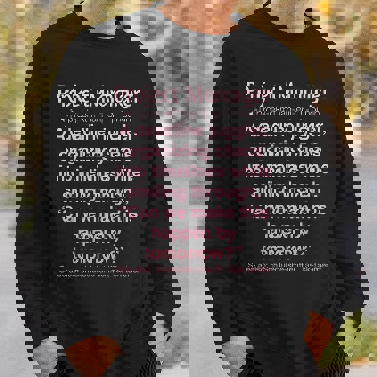 面白いプロジェクトマネージャー スウェットシャツ 彼への贈り物