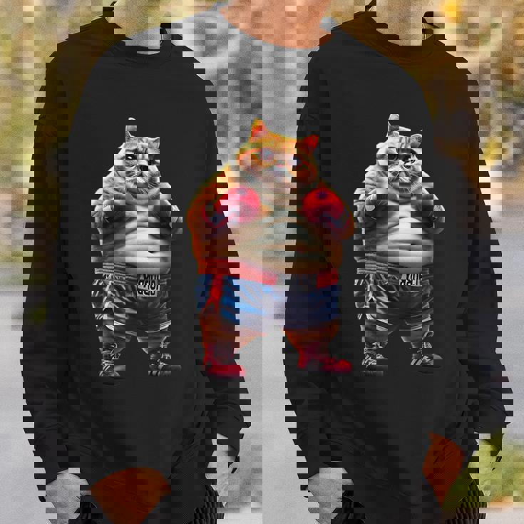 面白いボクシング ジム ワークアウト 猫 ボクシング グローブ アニメ ミーム スウェットシャツ 彼への贈り物