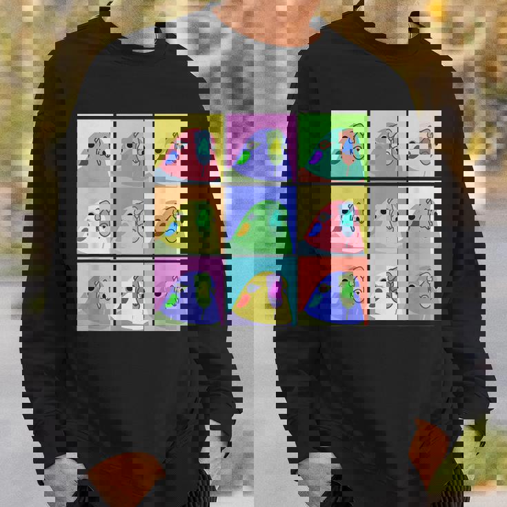 面白いポップアート オカメインコ かわいい鳥 オウム スウェットシャツ 彼への贈り物