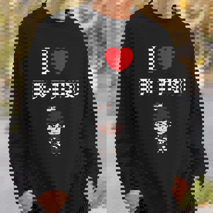 面白い柔術スポーツミニマリストかわいいシンプル柔術 I Love Jiu Jitsu スウェットシャツ 彼への贈り物