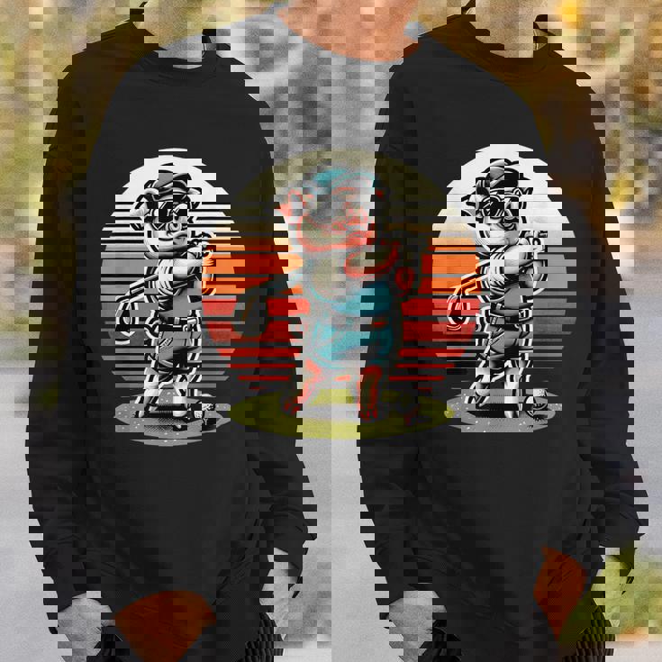 面白い豚ゴルファークールなゴルフスポーツクラブデザイン。 スウェットシャツ 彼への贈り物