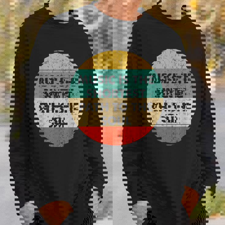 音楽は魂への最短の道 レトロミュージシャン アーティスト スウェットシャツ 彼への贈り物