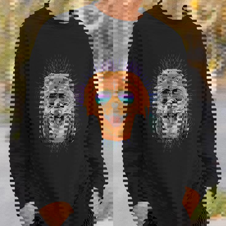 音楽チャウチャウdjヘッドフォン付き 音楽犬愛好家 スウェットシャツ 彼への贈り物