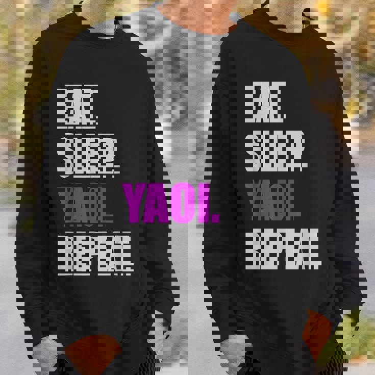 食べて寝てヤオイリピートヤオイボーイの恋愛漫画 スウェットシャツ 彼への贈り物