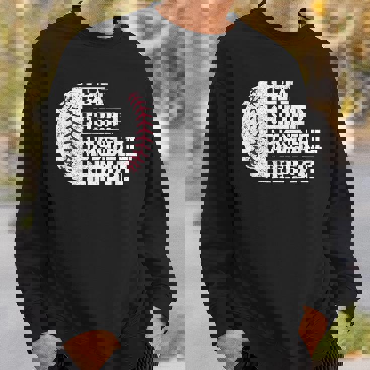 食べる、寝る、野球を繰り返す、野球選手、面白い、野球 スウェットシャツ 彼への贈り物