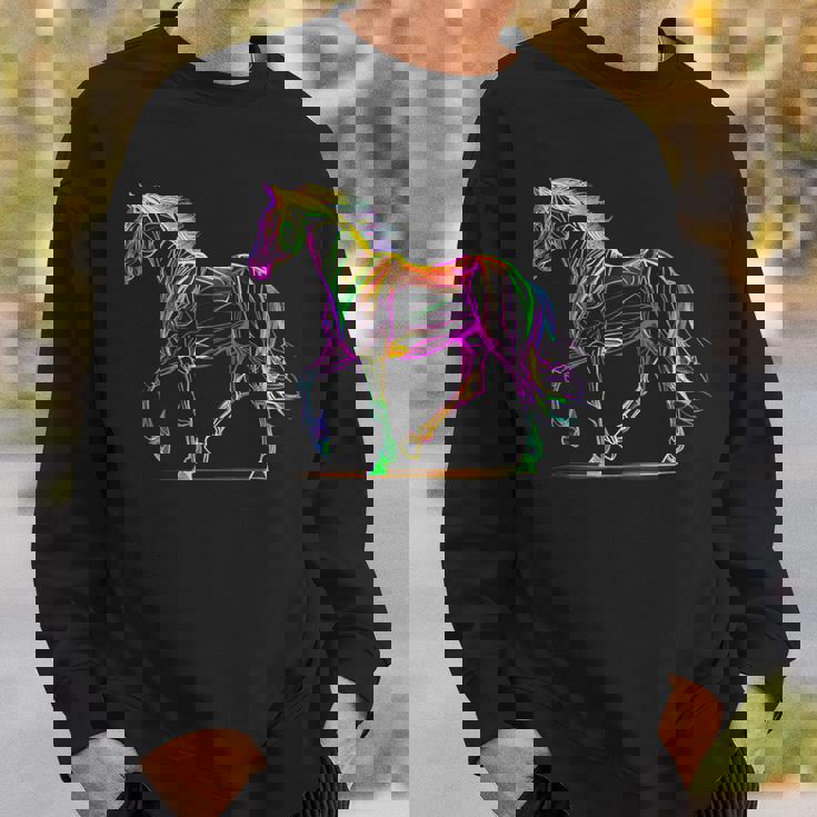 馬術 カラフル 馬好き 西洋 ロデオ スウェットシャツ 彼への贈り物