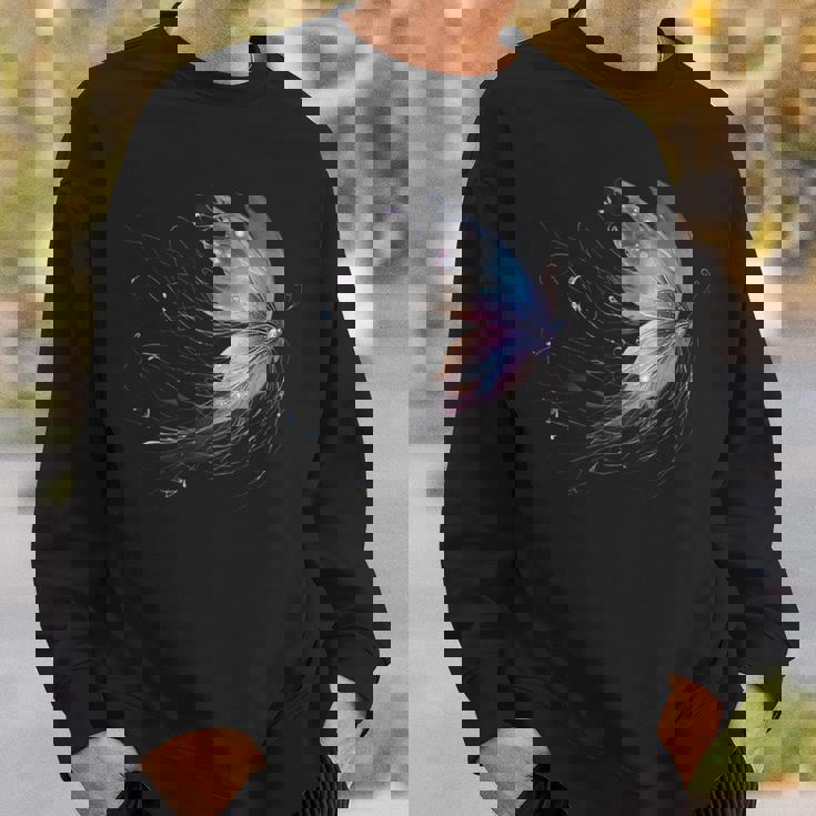 魔法の蝶 神秘的な蝶 銀河 星 スウェットシャツ 彼への贈り物