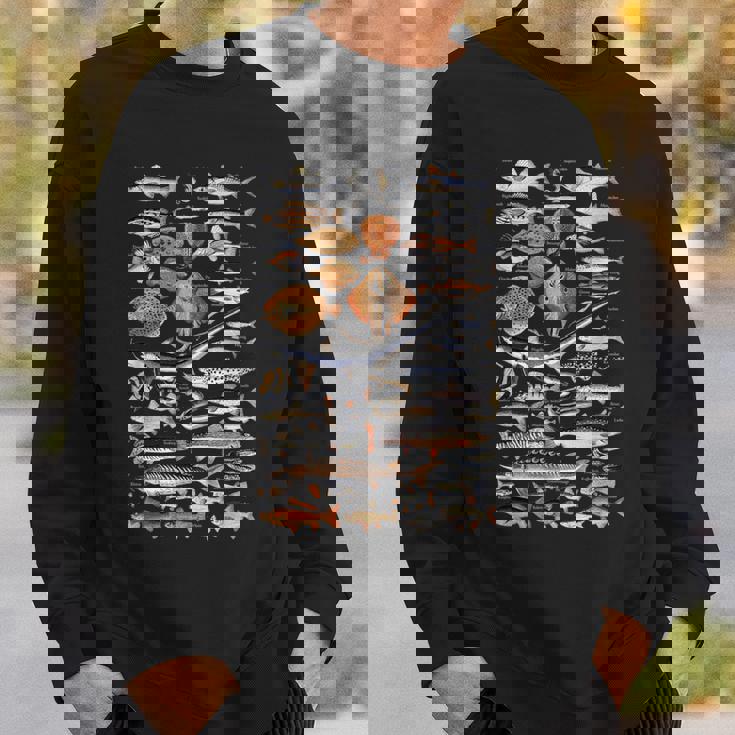 魚の概要と名前。 スウェットシャツ 彼への贈り物