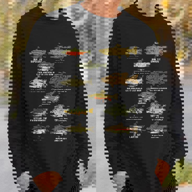 魚の種のトラウトのサーモンのバス釣りの漁師のアングラーのギフト スウェットシャツ 彼への贈り物