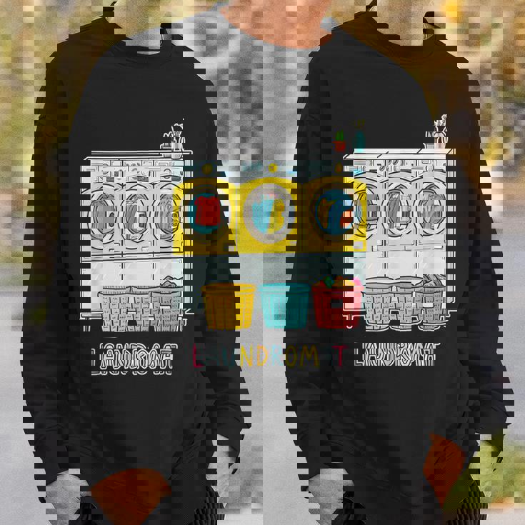 鮮やかでカラフルなコインランドリーテーマ カジュアル スウェットシャツ 彼への贈り物