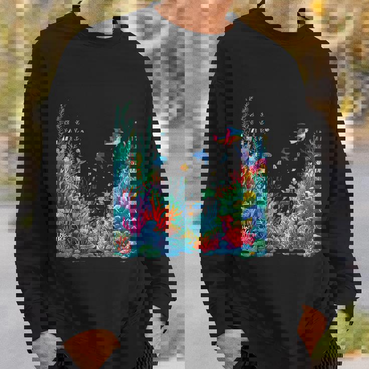 鮮やかなサンゴ礁海洋生物のシーン スウェットシャツ 彼への贈り物