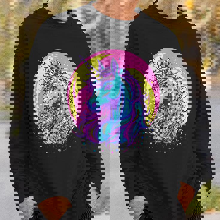 鮮やかなユニコーン マジック ファンタジー ムーンライト スウェットシャツ 彼への贈り物