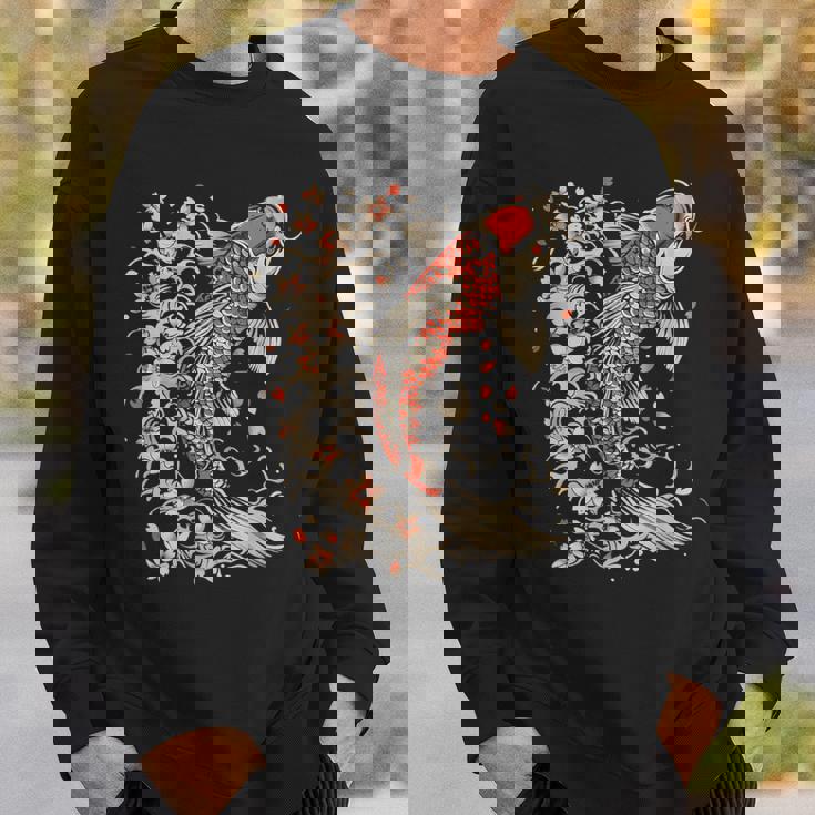 鯉 アジアン 鯉 錦鯉 魚 さくら 桜 季節 スウェットシャツ 彼への贈り物