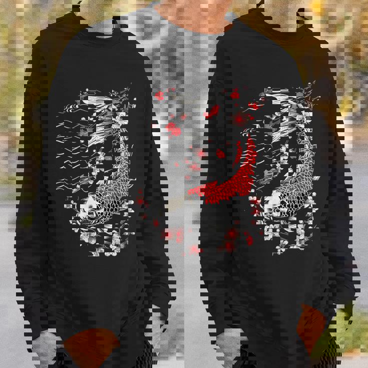 鯉 桜 桜 季節 錦鯉 魚 アジアン スウェットシャツ 彼への贈り物