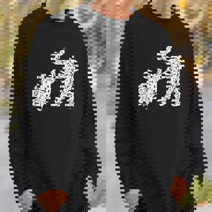 鳥獣戯画《蛙と兎・相撲》かえる うさぎ【日本・世界の名画】日本画 和柄 美術館アート スウェットシャツ 彼への贈り物