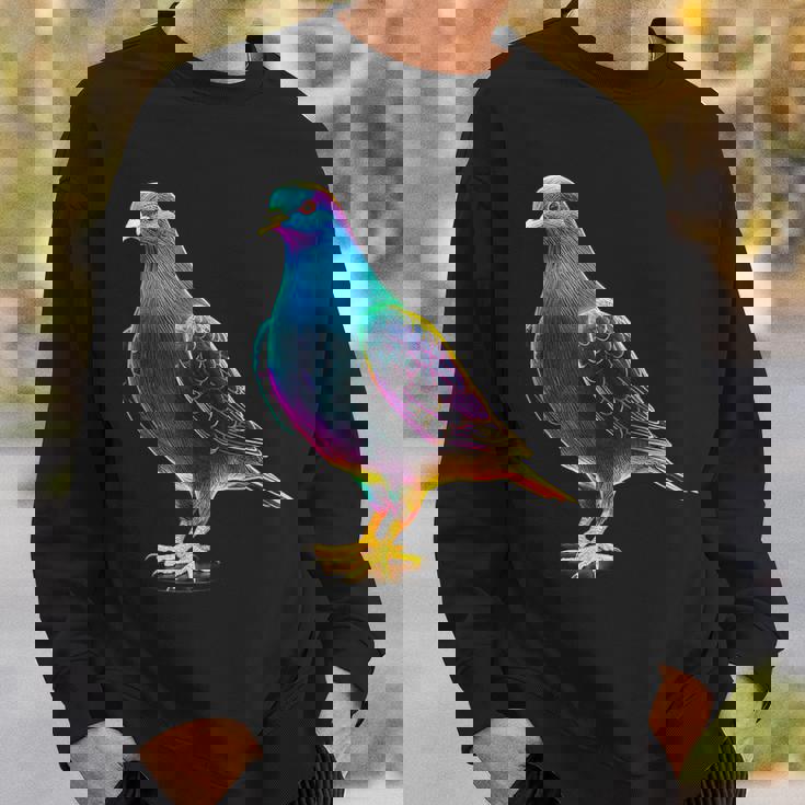 鳩 カラフル 動物 動物園 アートワーク 鳩 スウェットシャツ 彼への贈り物