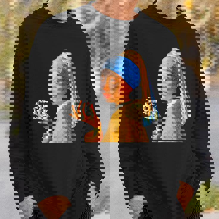 麻雀 牌 おもしろ ネタ フェルメール グッズ 服 面白いtシャツ 面白い メンズ 雀士 プレゼント おしゃれ スウェットシャツ 彼への贈り物