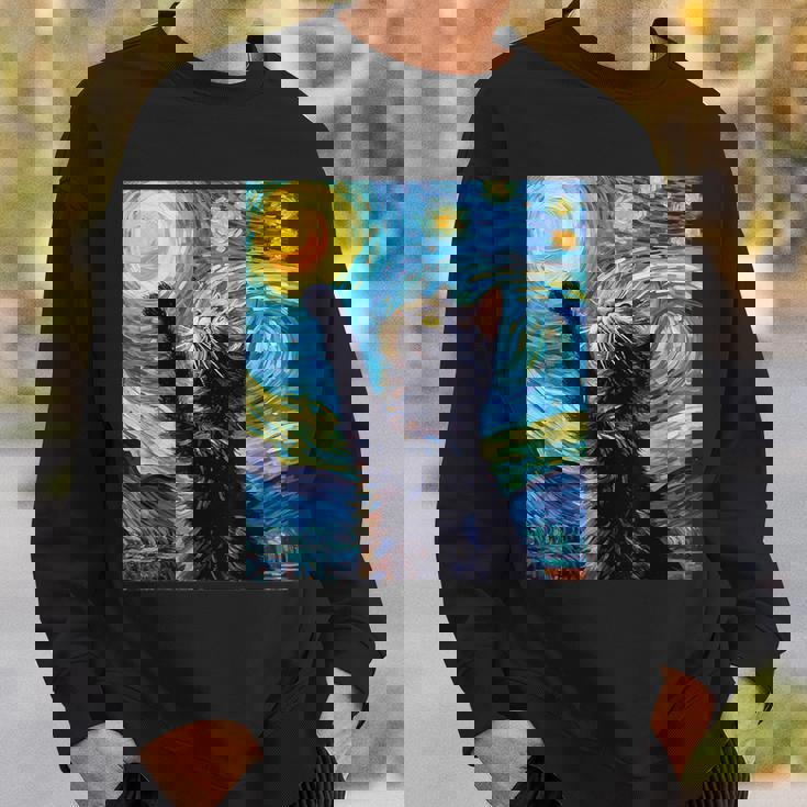 黒猫のヴィンテージアート 猫好き 猫飼い 猫 ネコ ねこくろねこ好き 面白い サプライズ ギフト にゃんこ スウェットシャツ 彼への贈り物