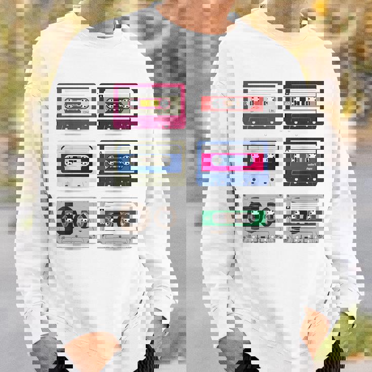 80 年代のロック カセットシャツ男性ヴィンテージ ロック カセット テープ スウェットシャツ 彼への贈り物