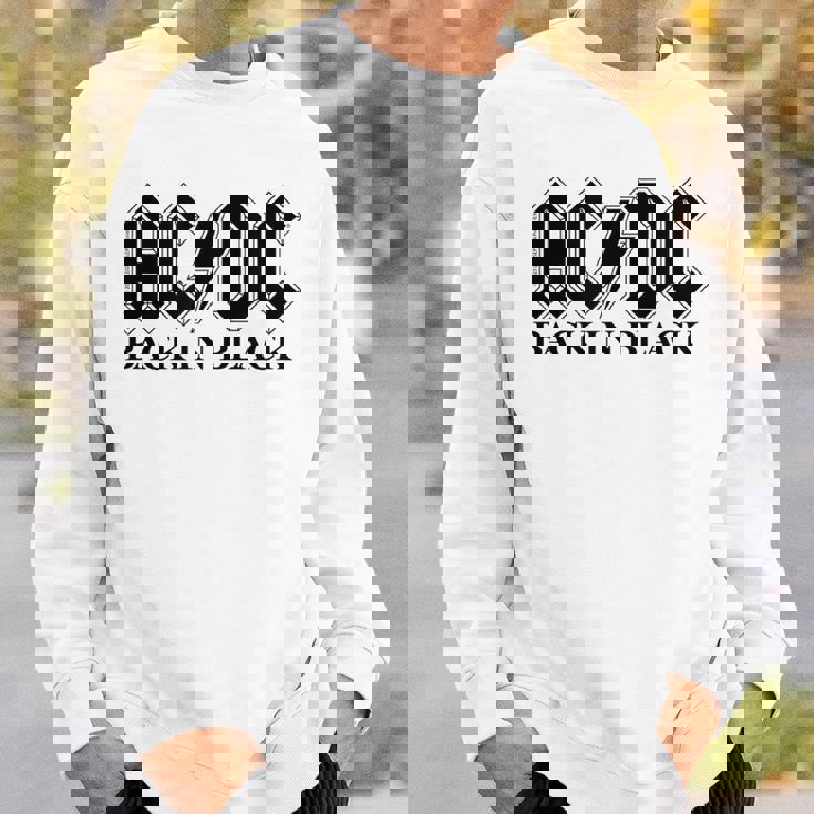 AcDcロックミュージックバンドバックブラックロゴ。 スウェットシャツ 彼への贈り物
