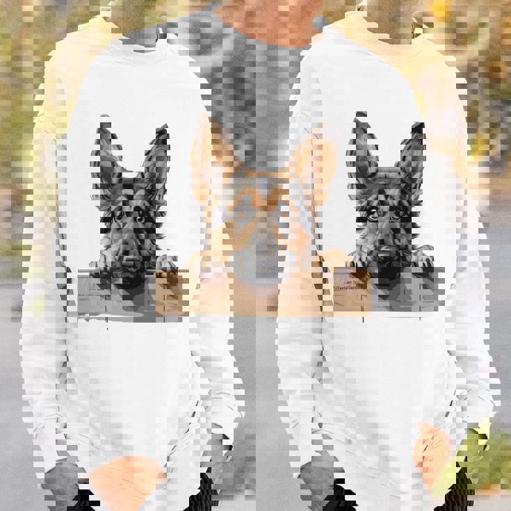 Affectionate Peek ジャーマンシェパードドッグ 長袖tシャツ スウェットシャツ 彼への贈り物