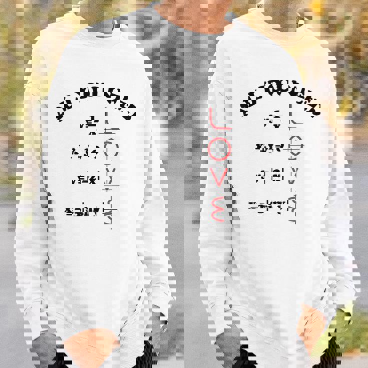 All You Need Is Love 数学グラフ方程式 黒文字 スウェットシャツ 彼への贈り物