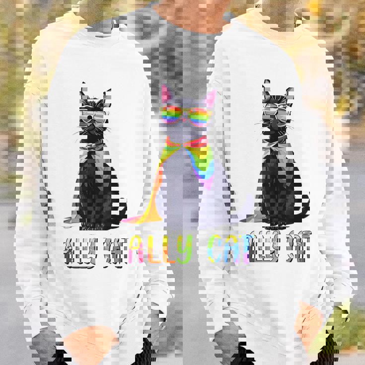Ally Cat Lgbtゲイプライド月間2025レインボー平等権 スウェットシャツ 彼への贈り物