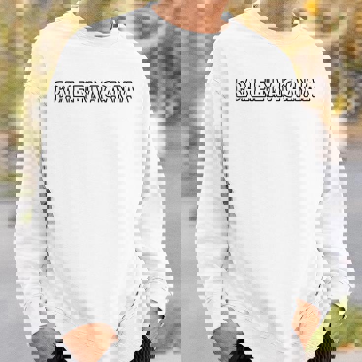 Balenaicana《ばれないかな》ホワイト 白 ロゴ【変なデザイン屋さん】ブランド パロディ 面白デザイン 長袖tシャツ スウェットシャツ 彼への贈り物