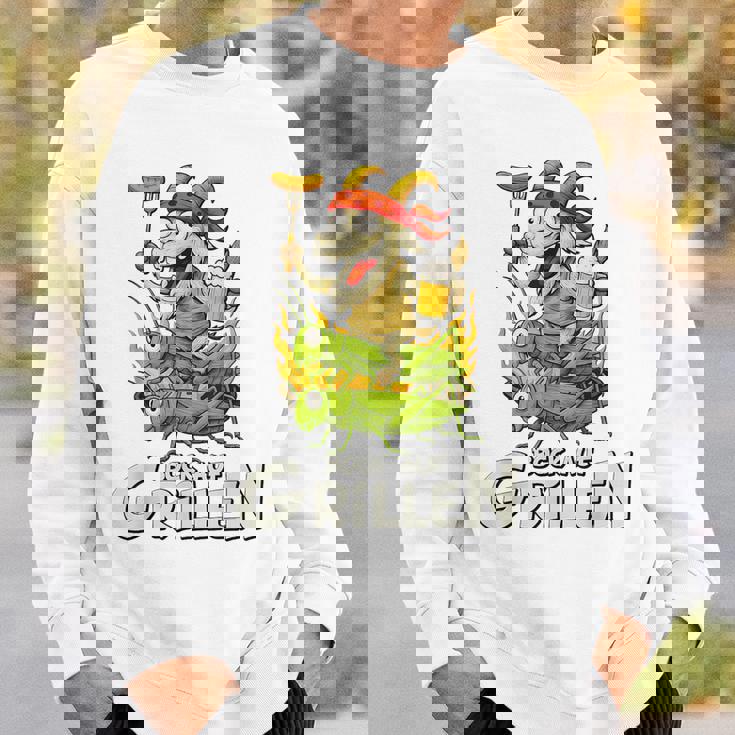 Bock Auf Grillen おもしろバーベキューアクセサリー ヤギ付きバーベキュー スウェットシャツ 彼への贈り物