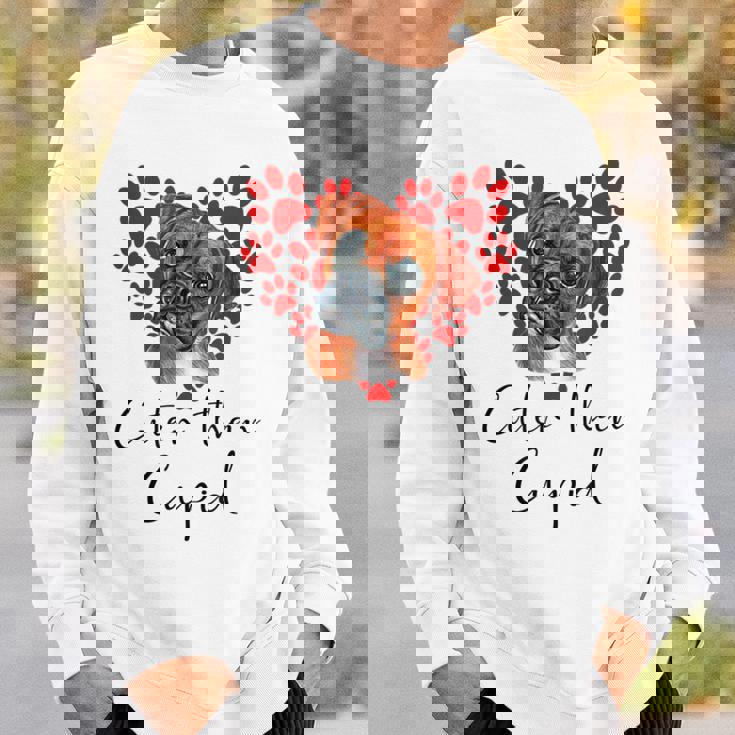 Boxer Dog Cuter Than Cupidalentines Day ボクサー犬 スウェットシャツ 彼への贈り物