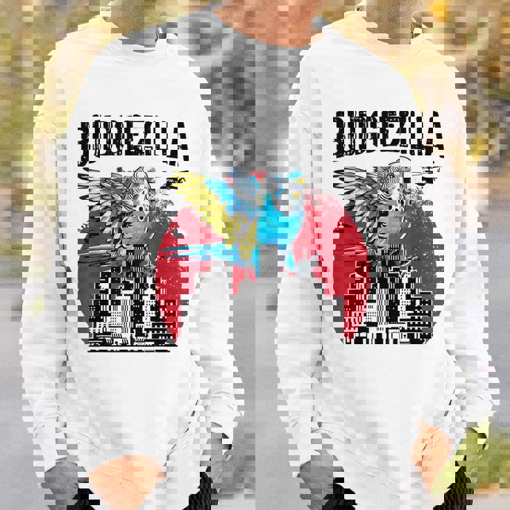 Budgiezilla 面白いインコ セキセイインコ セキセイインコ セキセイインコ 鳥好き スウェットシャツ 彼への贈り物