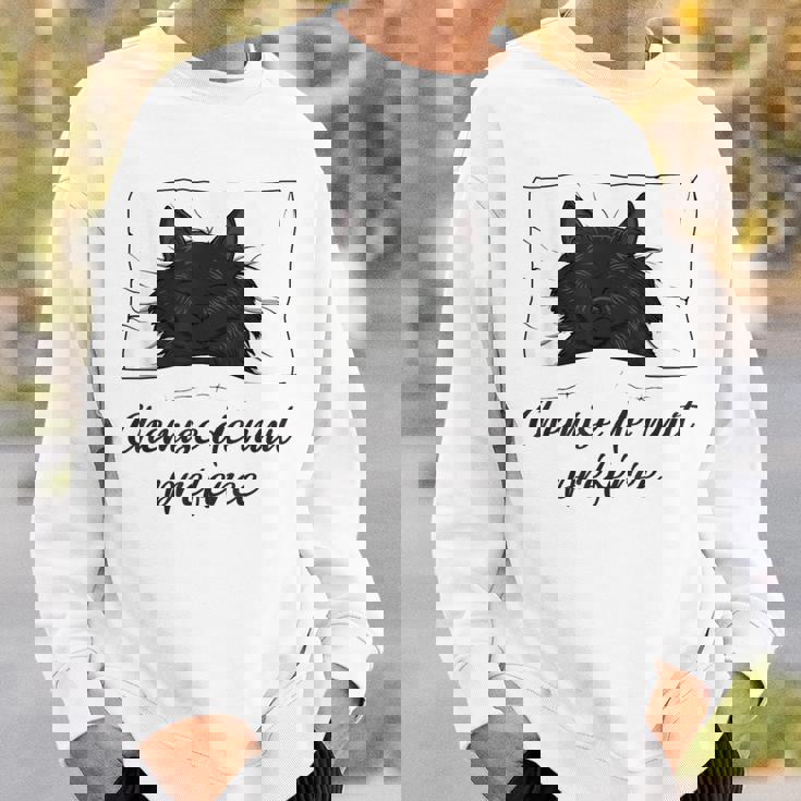 Chemise De Nuit Chat Pyjama Chat Noir Sweater e Cadeauxyz