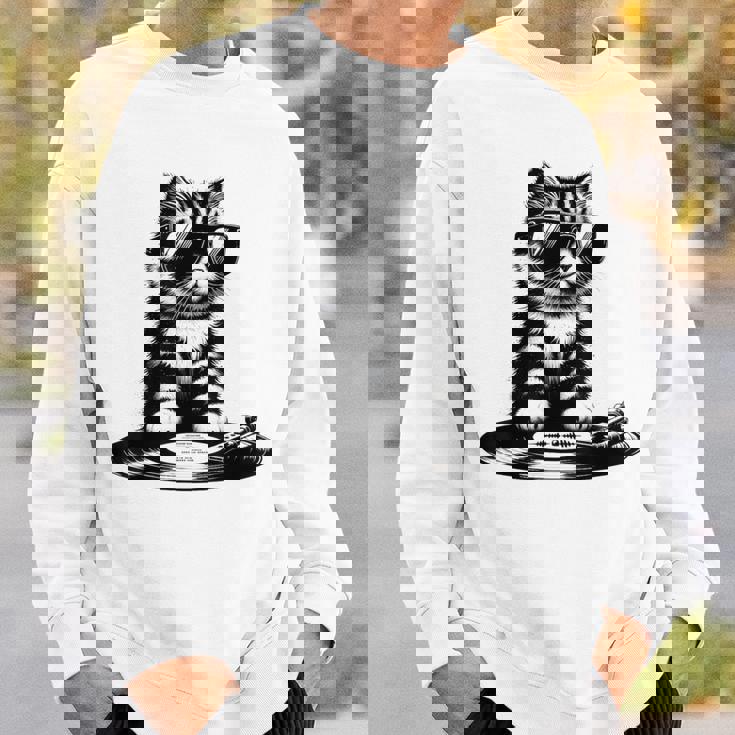 Cool Dj Cat ビニールレコード愛好家 スウェットシャツ 彼への贈り物