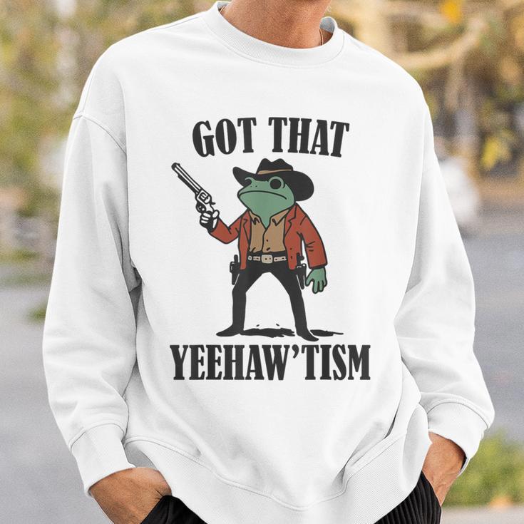 Country Cowboy Rodeo Western Frog Got That Yeehaw'tism Sweatshirt Gifts for Him