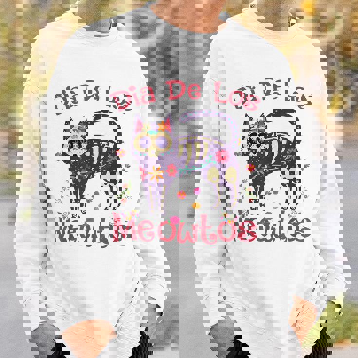 Dia De Los Meowtos Muertos シュガースカル キャット 死者の日 スウェットシャツ 彼への贈り物