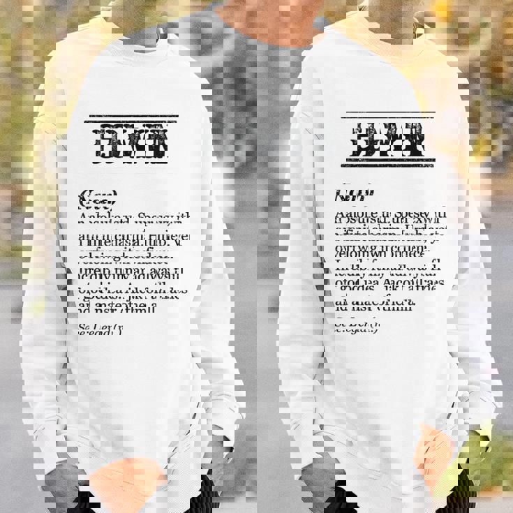 Edwin 面白いフレーズ 名前の定義付き スウェットシャツ 彼への贈り物