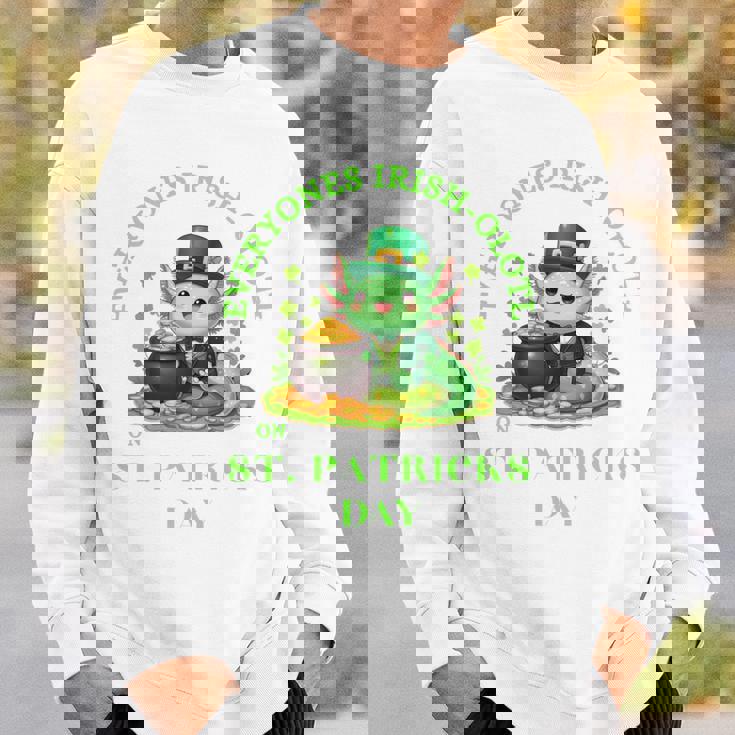 Everyones Irish Olotl Axolotl 聖パトリックデー グリーン アホロートル 長袖tシャツ スウェットシャツ 彼への贈り物