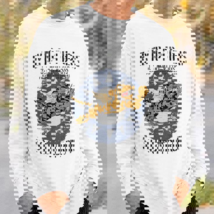 Flying Tigersquadron 第二次世界大戦ヴィンテージ記章 バックプリント スウェットシャツ 彼への贈り物