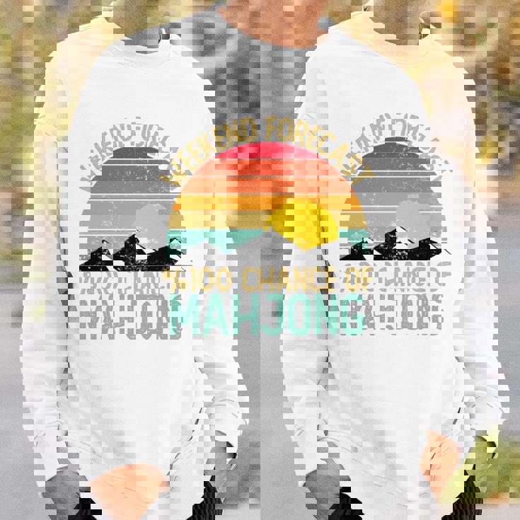 Weekend Forecast 麻雀シャツ 面白い レトロ 麻雀 長袖tシャツ スウェットシャツ 彼への贈り物