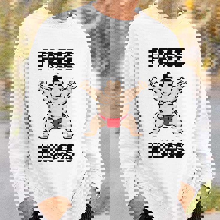 Free Hugs おもしろ相撲力士 相撲ハグ カワイイ相撲ハグ スウェットシャツ 彼への贈り物