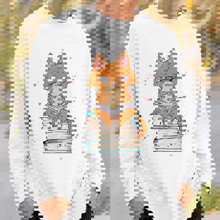 Cat & Amp Amp Book Lover シャツ 猫と本の愛好家 スウェットシャツ 彼への贈り物