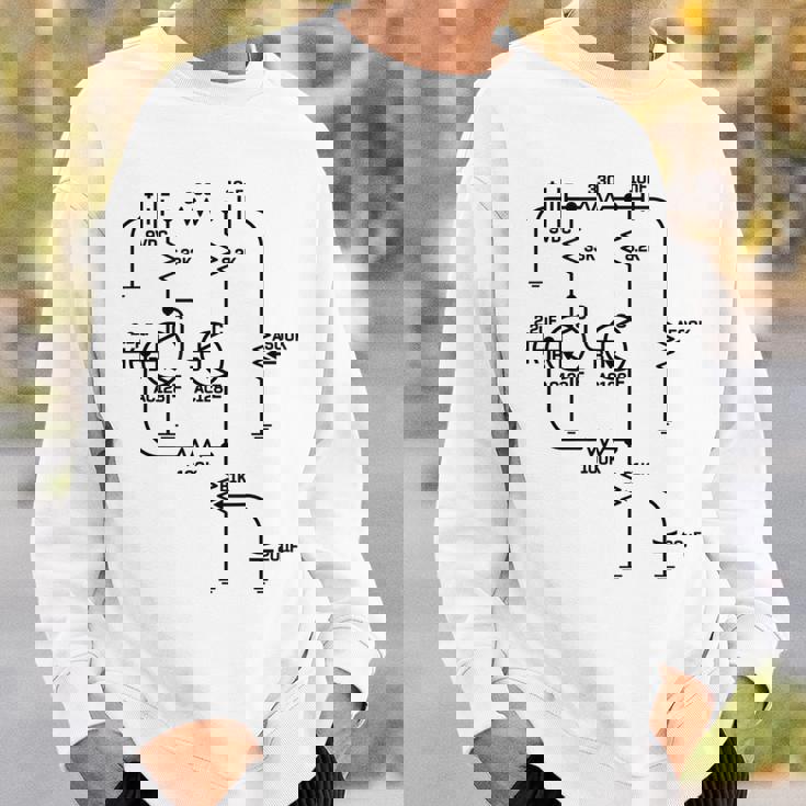 Fuzz Pedal スケマティック図 ゲルマニウム Pnp 回路効果 スウェットシャツ 彼への贈り物