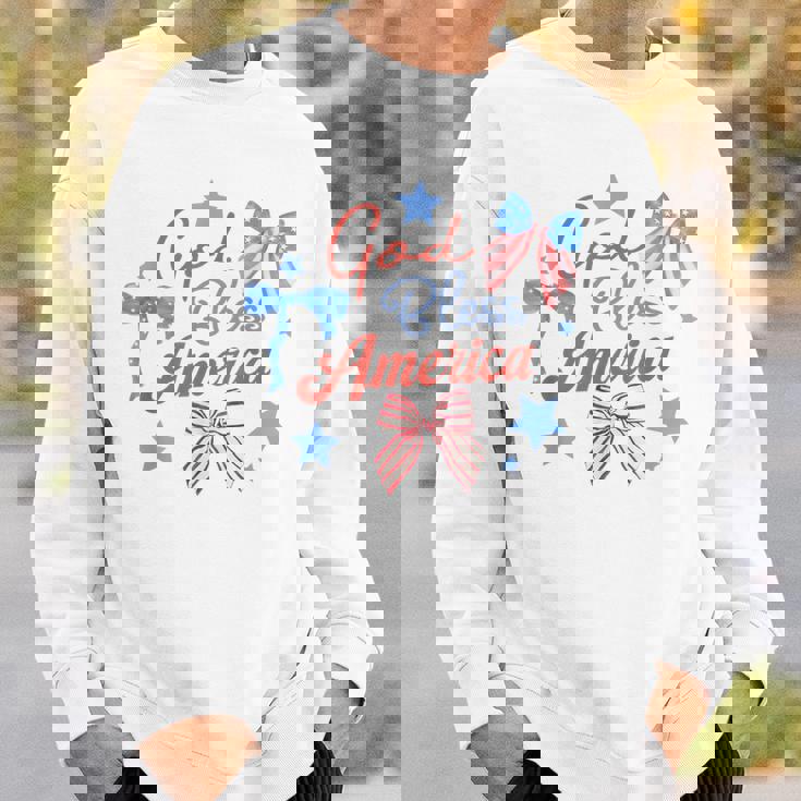 God Bless America コケットボウ 7月4日 キリスト教の愛国心 スウェットシャツ 彼への贈り物