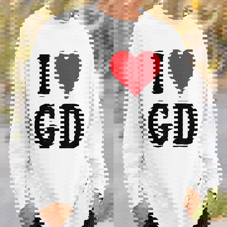 I Heart Gd Initials I Love GD First And Last Name G D スウェットシャツ 彼への贈り物
