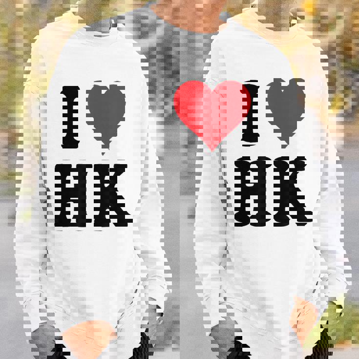 I Heart Hk Initials I Love HK First And Last Name H K スウェットシャツ 彼への贈り物
