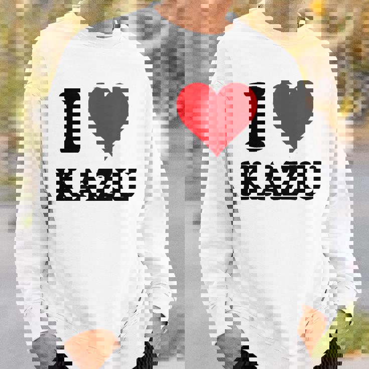 I Heart Kazu 名 I Love パーソナライズ スウェットシャツ 彼への贈り物