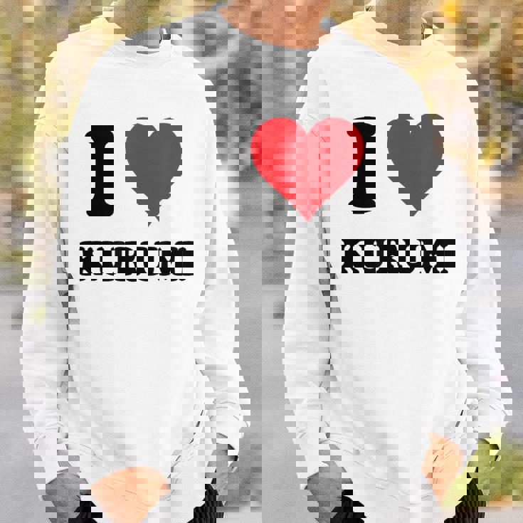 I Heart Kurumi ファーストネーム I Love パーソナライズ スウェットシャツ 彼への贈り物