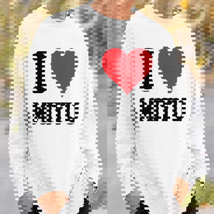 I Heart Miyu ファーストネーム I Love パーソナライズ スウェットシャツ 彼への贈り物