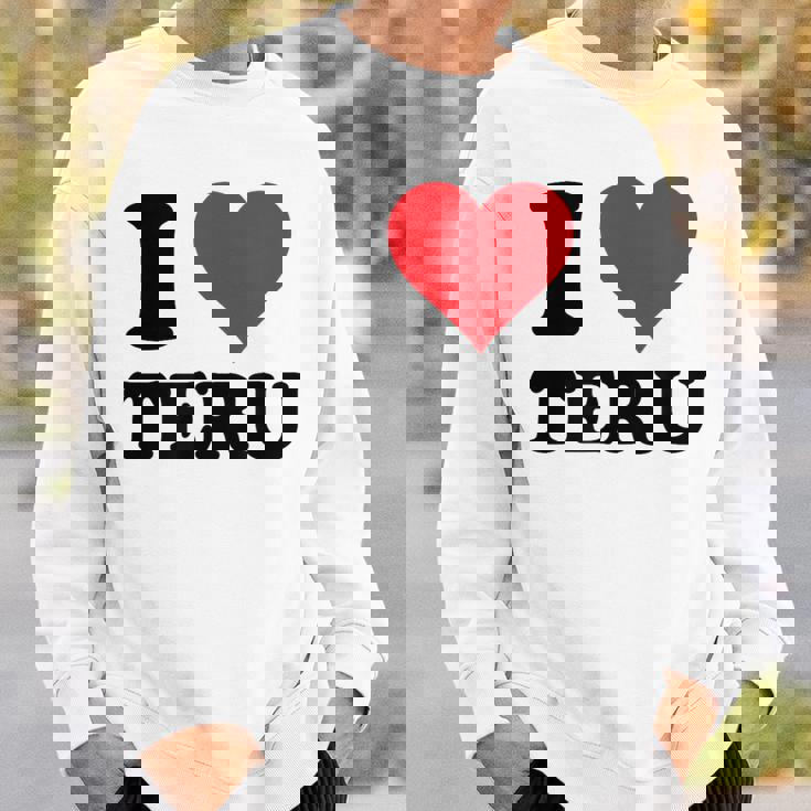 I Heart Teru 名 I Love パーソナライズ スウェットシャツ 彼への贈り物